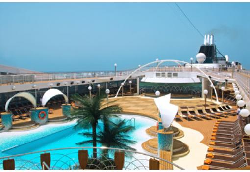 La Zona de Piscinas en las Cubiertas Superiores